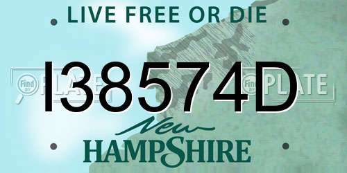 I38574D New Hampshire License Plate