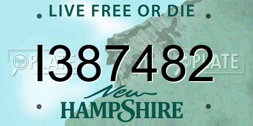I387482 New Hampshire License Plate