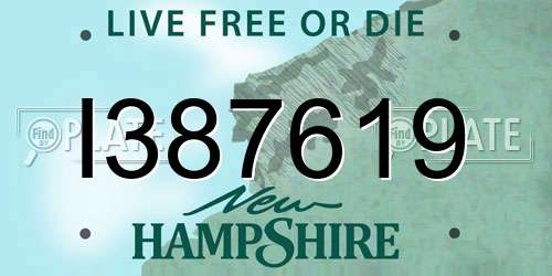 I387619 New Hampshire License Plate