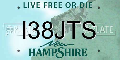 I38JTS New Hampshire License Plate