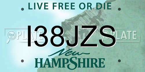 I38JZS New Hampshire License Plate
