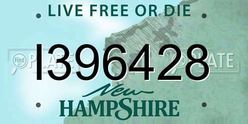 I396428 New Hampshire License Plate