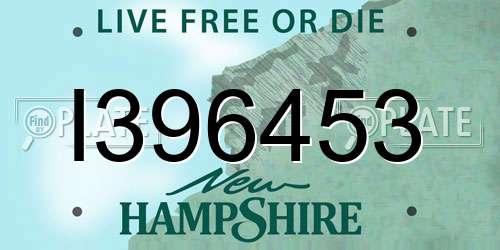 I396453 New Hampshire License Plate