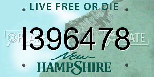 I396478 New Hampshire License Plate