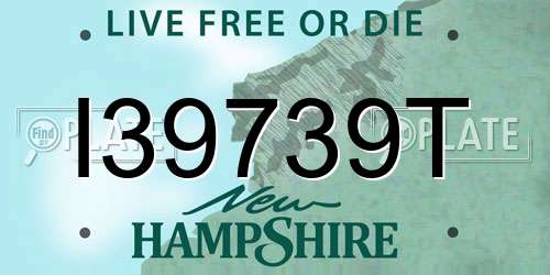 I39739T New Hampshire License Plate