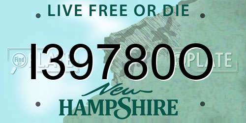 I39780O New Hampshire License Plate