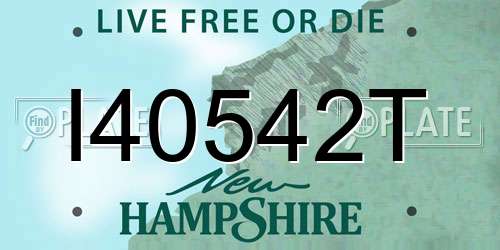 I40542T New Hampshire License Plate