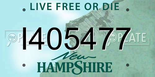 I405477 New Hampshire License Plate