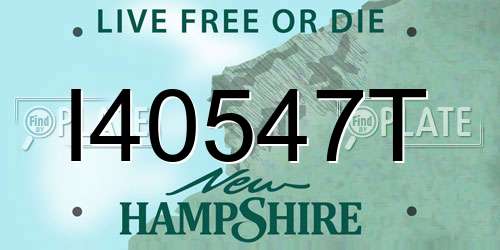 I40547T New Hampshire License Plate