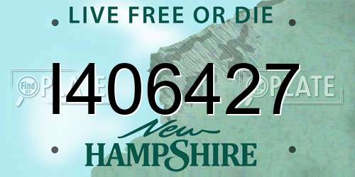 I406427 New Hampshire License Plate