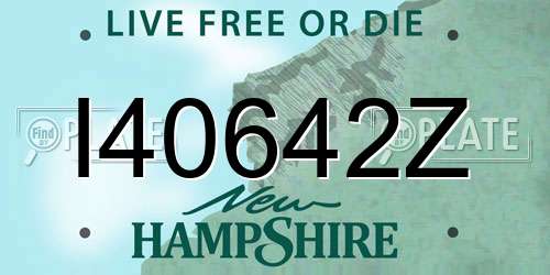 I40642Z New Hampshire License Plate