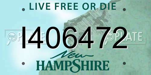 I406472 New Hampshire License Plate