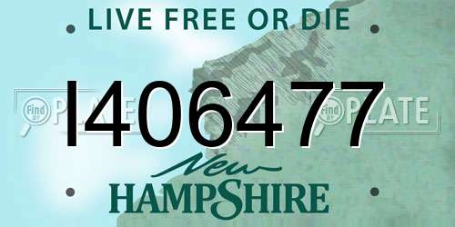 I406477 New Hampshire License Plate