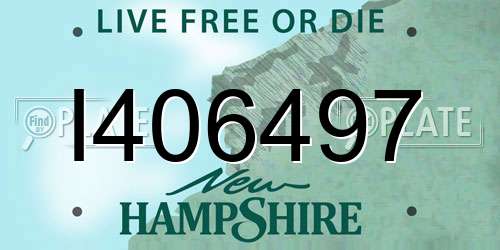 I406497 New Hampshire License Plate