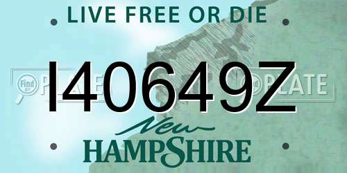 I40649Z New Hampshire License Plate