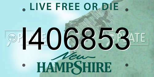 I406853 New Hampshire License Plate