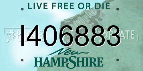 I406883 New Hampshire License Plate
