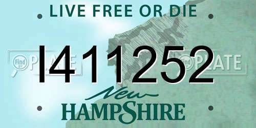 I411252 New Hampshire License Plate