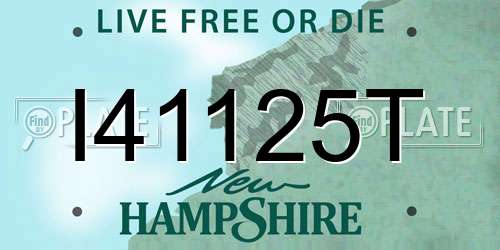 I41125T New Hampshire License Plate