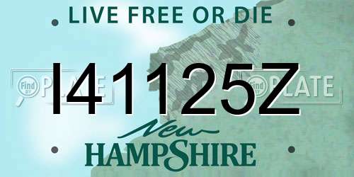 I41125Z New Hampshire License Plate