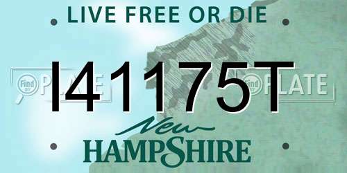 I41175T New Hampshire License Plate