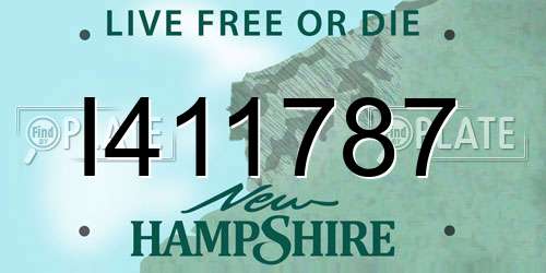 I411787 New Hampshire License Plate