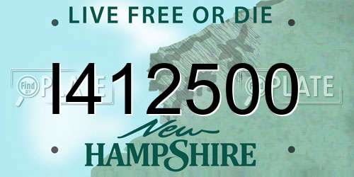 I412500 New Hampshire License Plate