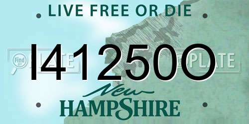I41250O New Hampshire License Plate