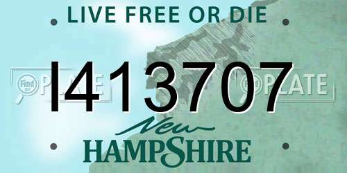 I413707 New Hampshire License Plate
