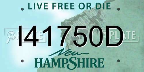 I41750D New Hampshire License Plate