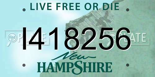 I418256 New Hampshire License Plate