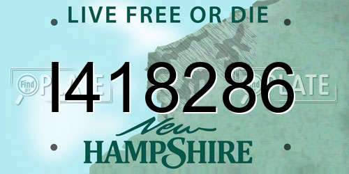 I418286 New Hampshire License Plate