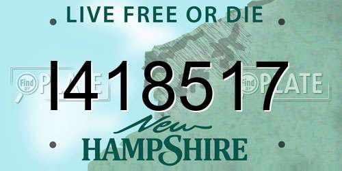 I418517 New Hampshire License Plate