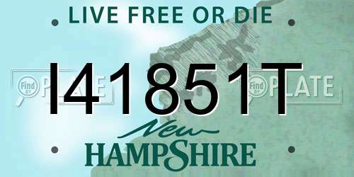 I41851T New Hampshire License Plate