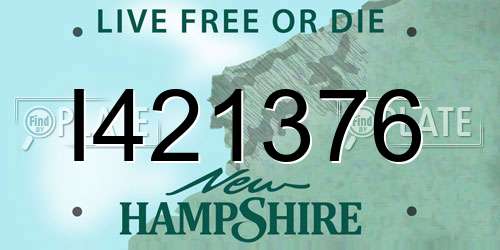 I421376 New Hampshire License Plate