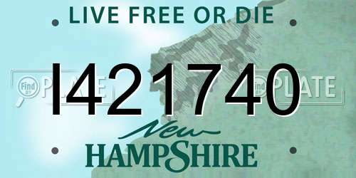 I421740 New Hampshire License Plate