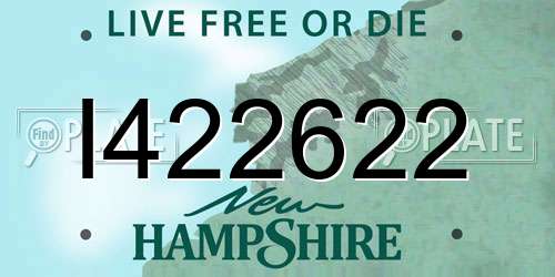 I422622 New Hampshire License Plate