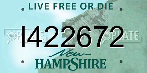 I422672 New Hampshire License Plate
