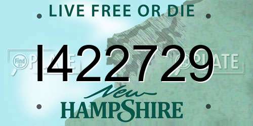 I422729 New Hampshire License Plate