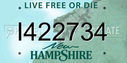 I422734 New Hampshire License Plate