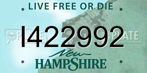 I422992 New Hampshire License Plate