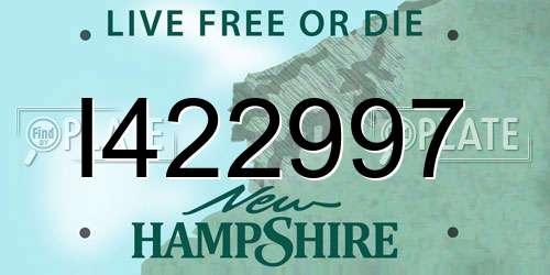 I422997 New Hampshire License Plate