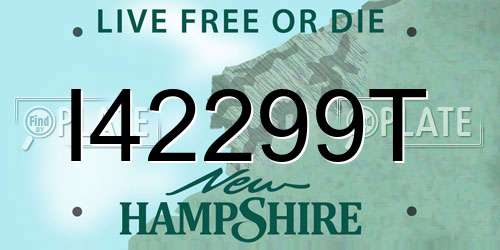 I42299T New Hampshire License Plate