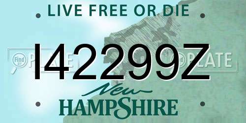 I42299Z New Hampshire License Plate