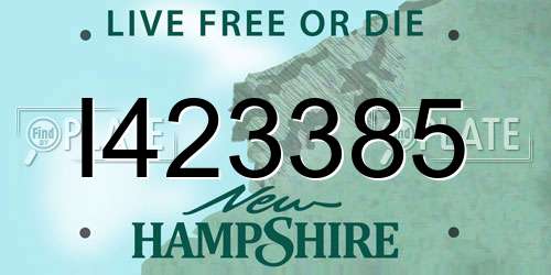 I423385 New Hampshire License Plate