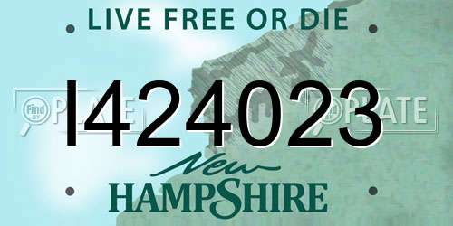 I424023 New Hampshire License Plate