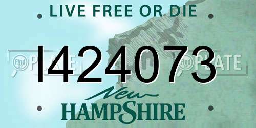 I424073 New Hampshire License Plate