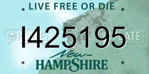 I425195 New Hampshire License Plate