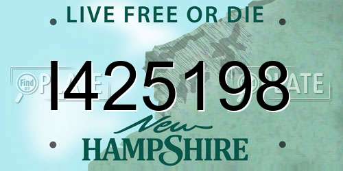 I425198 New Hampshire License Plate