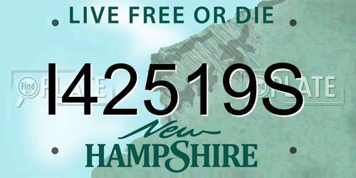 I42519S New Hampshire License Plate